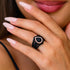 Pear Silicone Ring with Metal Frame & Stones – Includes 2 Stackable Bands | Patented Design by Rinfit